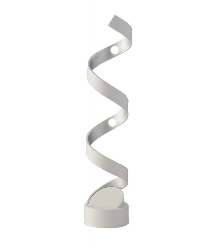 HELIX LED Swirl Table Lamp White Silver 960lm 3000K 14.5x66cm