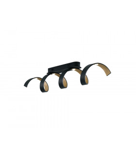 HELIX LED Swirl Semi Flush Light Black Gold 1600lm 3000K 80x18x13.5cm-1