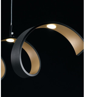 HELIX LED Swirl Semi Flush Light Black Gold 1600lm 3000K 80x18x13.5cm-2
