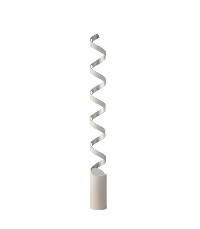 HELIX LED Swirl Floor Lamp White Silver 2400lm 3000K 14.5x152cm