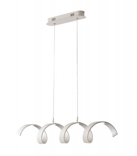 HELIX LED Swirl Pendant Ceiling Light White Silver 1600lm 3000K 80x13.5cm