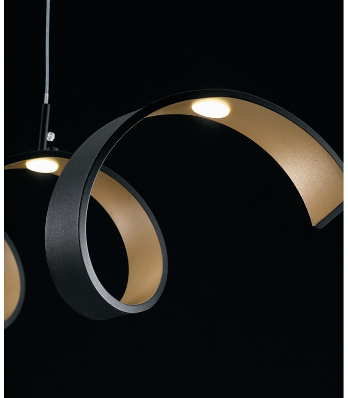 HELIX LED Swirl Pendant Ceiling Light Black 2400lm 4000K 125x13.5cm-2