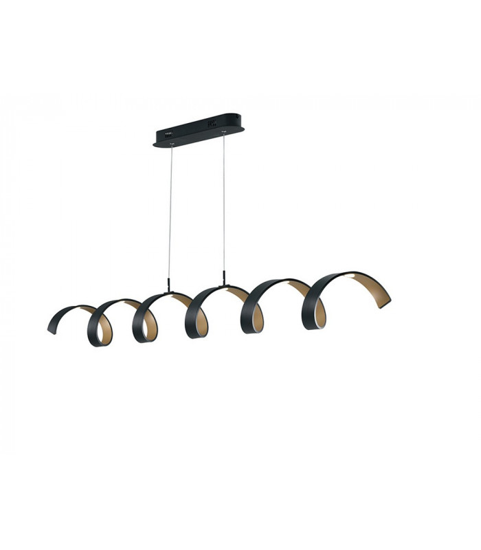 HELIX LED Swirl Pendant Ceiling Light White Silver 2400lm 3000K 125x13.5cm-1