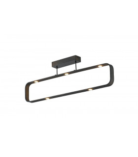 MOKA LED 7 Light LED Semi Flush Light Brown 2450lm 3000K Dimmable 80x26x6.5cm