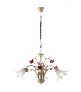 ROSE 3 Light Multi Arm Pendant Ceiling Light Ivory 71cm