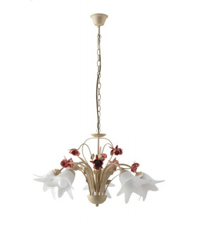 ROSE 5 Light Multi Arm Pendant Ceiling Light Ivory 71cm-1