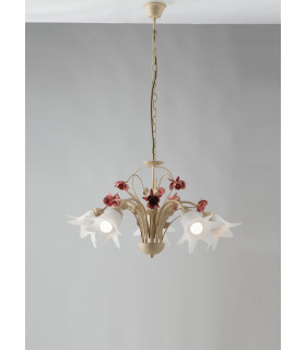 ROSE 5 Light Multi Arm Pendant Ceiling Light Ivory 71cm-2