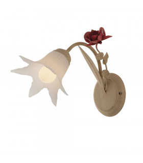 ROSE Wall Lamp with Glass Shades Ivory 27.5x20x15cm