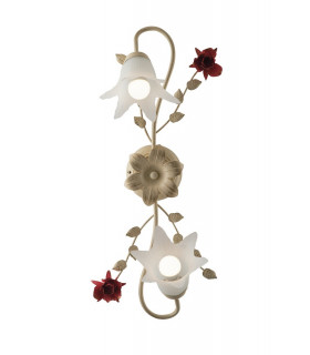 ROSE 2 Light Multi Arm Semi Flush Ceiling light Ivory 61x31x20cm