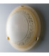 ROSY 2 Light Patterned Glass Flush Ceiling Light Amber 40cm-2