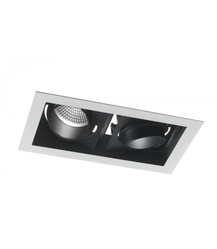 APOLLO LED 2 Light Recessed Adjustable Downlight Black 1600lm 4000K 21.3x12x7.7cm