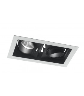 APOLLO LED 2 Light Recessed Adjustable Downlight Black 4800lm 3000K 35.5x18.8x12cm