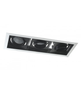 APOLLO LED 3 Light Recessed Adjustable Downlight Black 2400lm 4000K 31.9x12x7.7cm