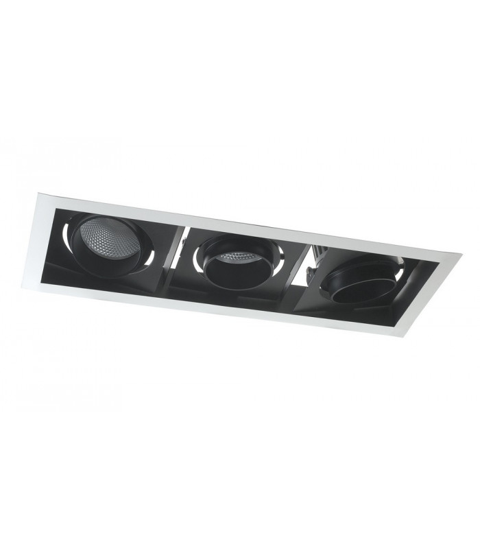 APOLLO LED 3 Light Recessed Adjustable Downlight Black 10800lm 3000K 51.3x18.8x12cm