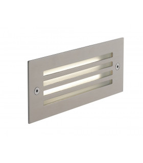 BOLT Outdoor LED Recessed Wall Light Nickel IP54 190lm 4000K 17x6.8x8cm