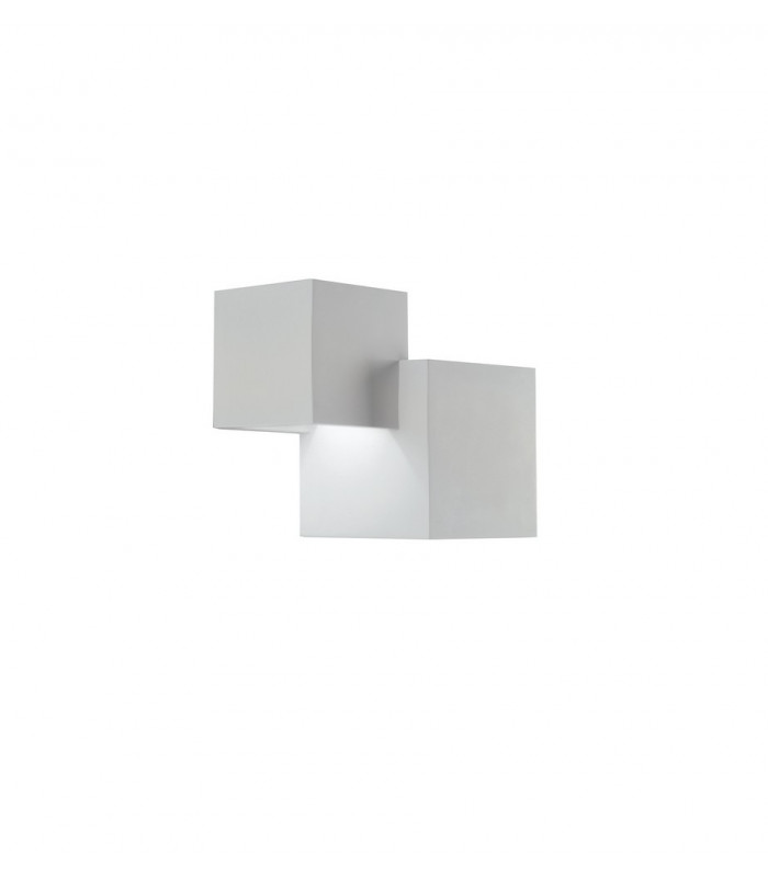 RUBIK 2 Light Plaster Wall Light White 19.5x16x11.5cm-1