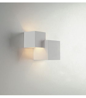 RUBIK 2 Light Plaster Wall Light White 19.5x16x11.5cm-2