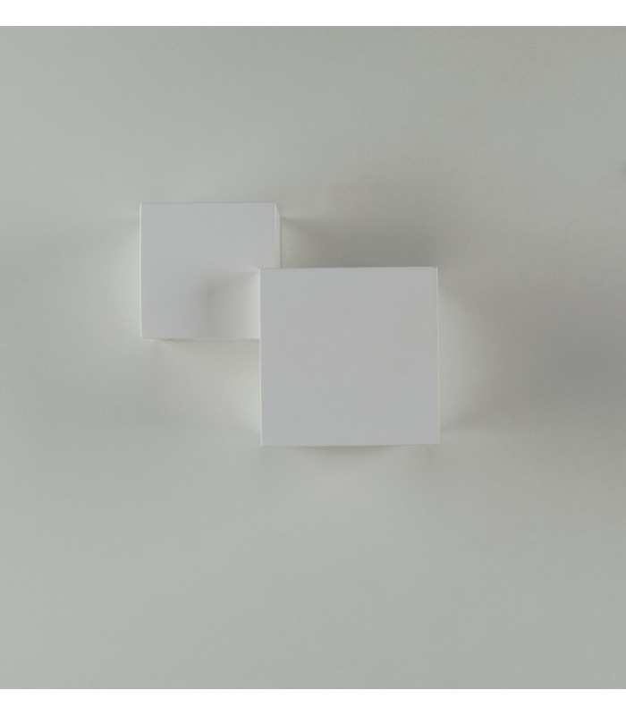 RUBIK 2 Light Plaster Wall Light White 19.5x16x11.5cm-3