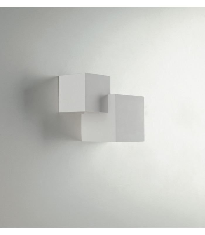 RUBIK 2 Light Plaster Wall Light White 19.5x16x11.5cm-4