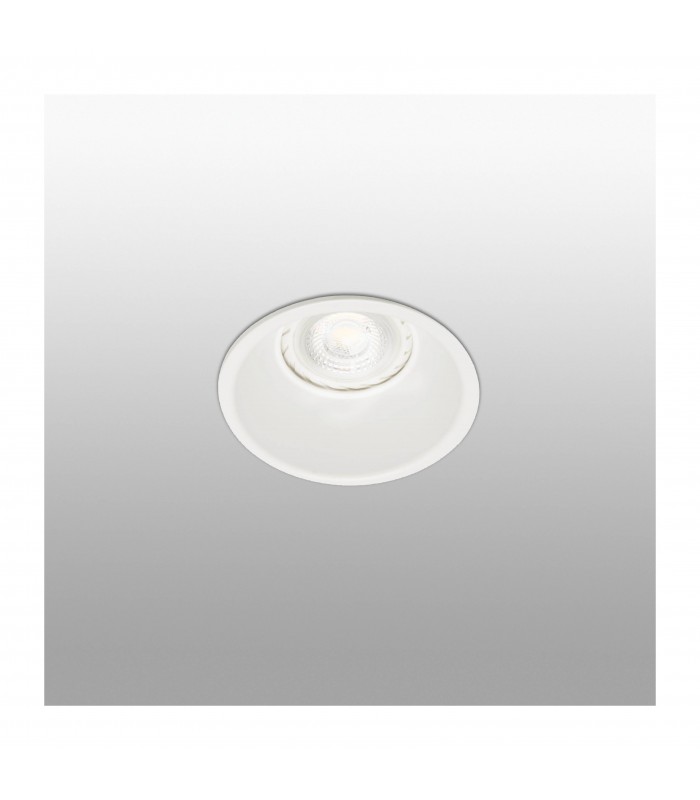 1 Light Round Recessed Spotlight White, GU10 - 1