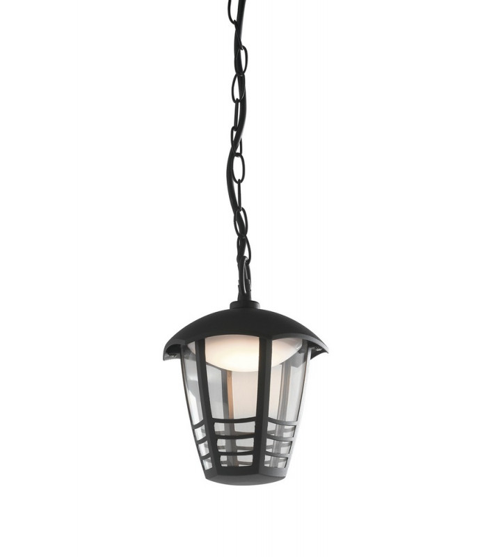 CLOE Outdoor LED Pendant Ceiling Light Black IP44 800lm 4000K 17cm