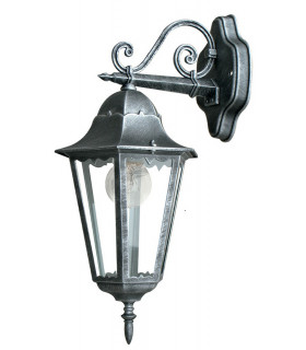 FIRENZE Outdoor DOWN Wall Lanterns Black Silver IP44 28.6x50.5x20.5cm
