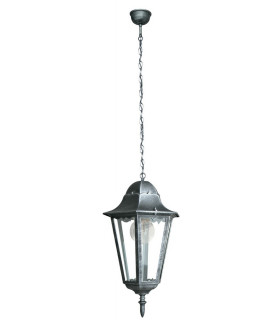 FIRENZE Outdoor Pendant Ceiling Light Black Silver IP44 21cm-1