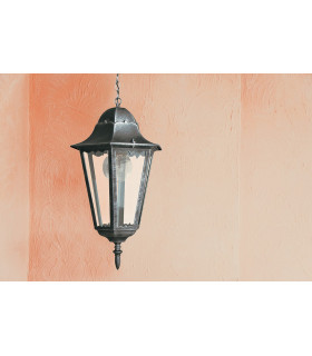 FIRENZE Outdoor Pendant Ceiling Light Black Silver IP44 21cm-2