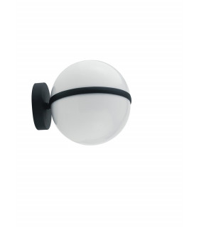 ORBIT Outdoor Globe Wall Light Black IP44 25x20cm