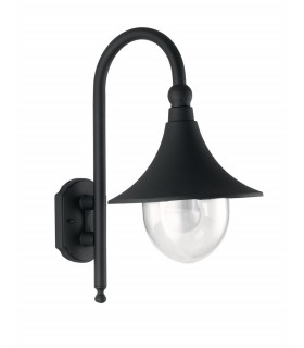 PAVIA Outdoor Dome Wall Light Black IP44 26x48x34cm