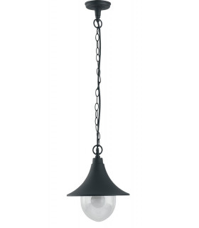 PAVIA Outdoor Pendant Ceiling Light Black IP44 26cm