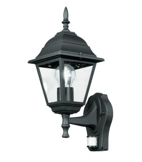 ROMA Outdoor UP Wall Lanterns with Sensor Black IP44 19.5x35x14.6cm