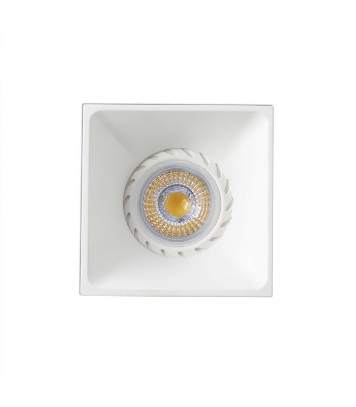 1 Light Square Recessed Spotlight White, GU10 - 2
