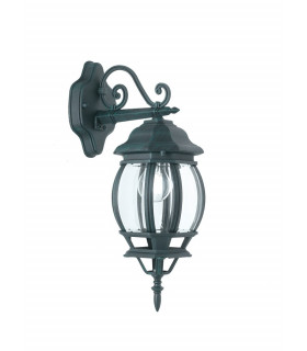 SANTIAGO Outdoor DOWN Wall Lanterns Black Green IP44 25x46x15.5cm