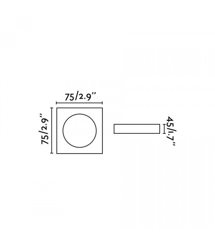 1 Light Square Recessed Spotlight White, GU10 - 3