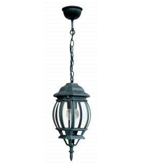 SANTIAGO Outdoor Pendant Ceiling Light Black Green IP44 15.5cm