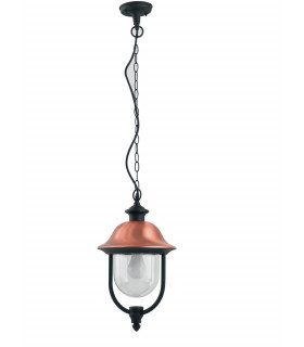 VENEZIA Outdoor Pendant Ceiling Light Black IP44 25cm