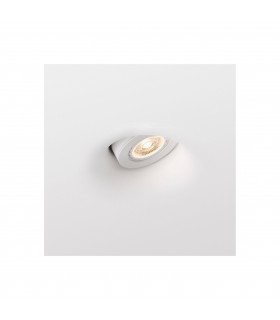 1 Light Round Recessed Spotlight Plaster, White - 1