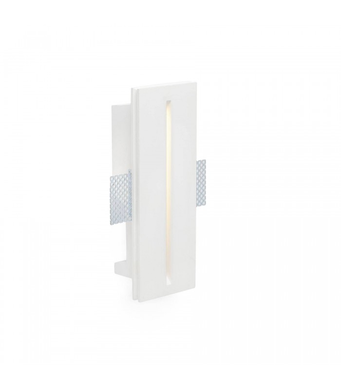 LED 1 Light Indoor Recessed Wall Light White Plaster - 2