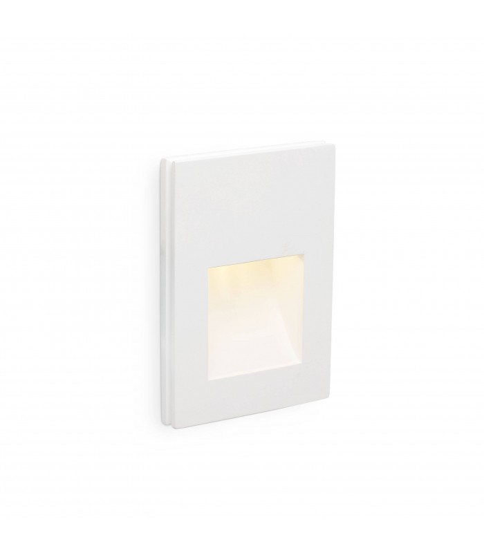 LED 1 Light Indoor Recessed Wall Light White Plaster - 1