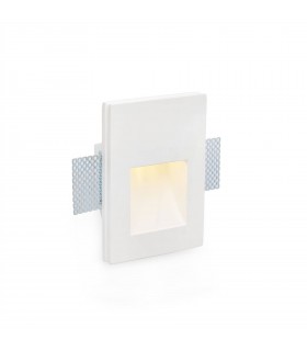 LED 1 Light Indoor Recessed Wall Light White Plaster - 2