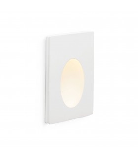 LED 1 Light Indoor Recessed Wall Light White Plaster - 1