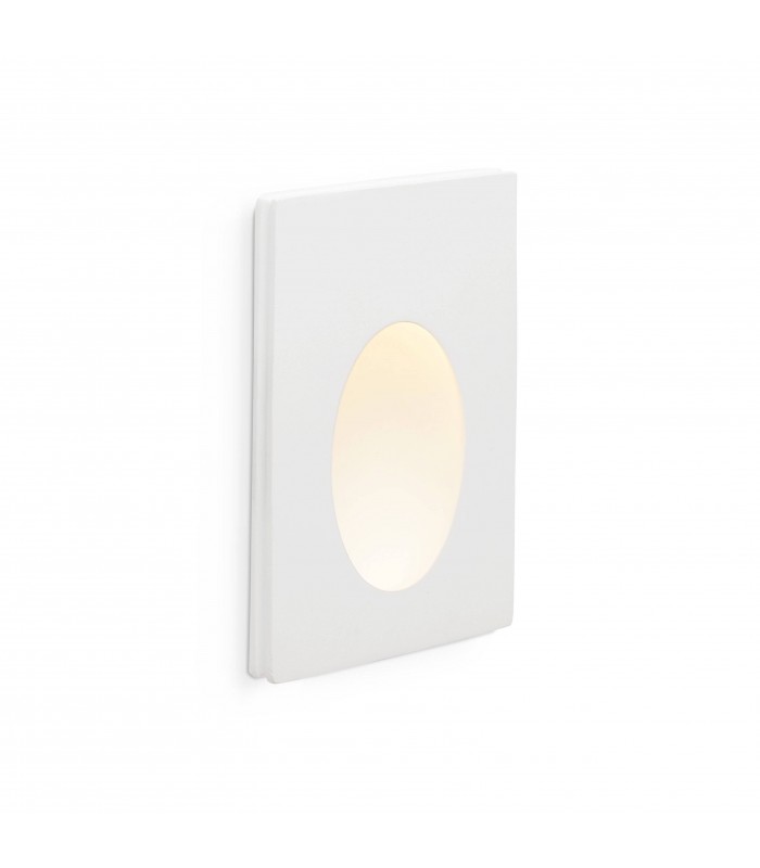 LED 1 Light Indoor Recessed Wall Light White Plaster - 1