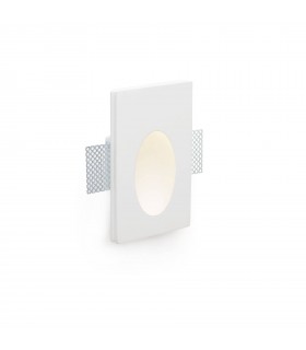 LED 1 Light Indoor Recessed Wall Light White Plaster - 2