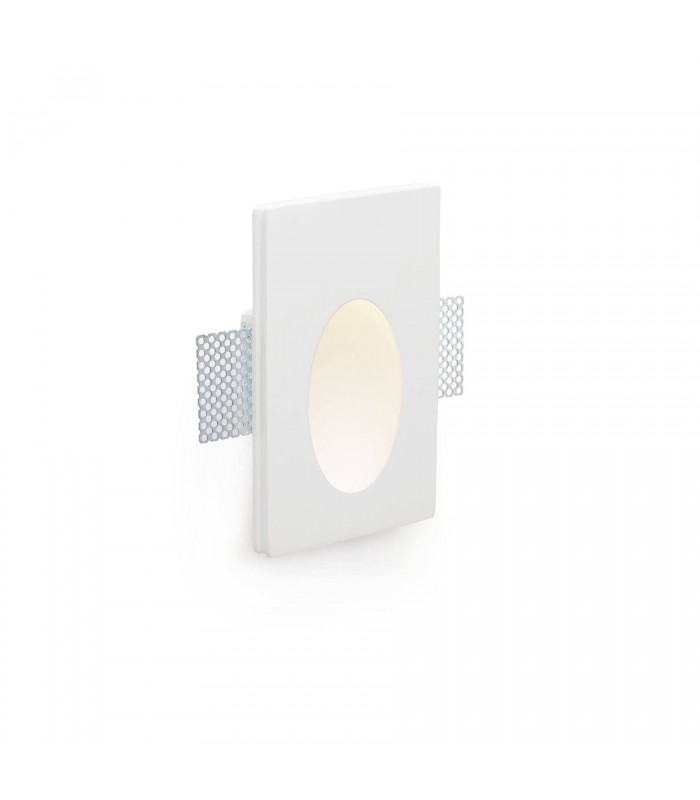 LED 1 Light Indoor Recessed Wall Light White Plaster - 2