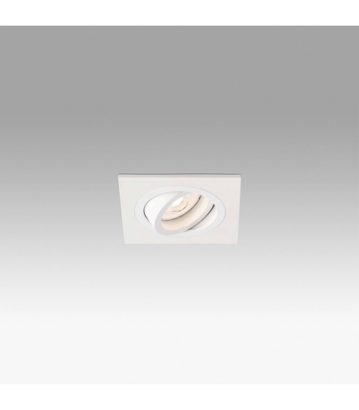 1 Light Square Tiltable Recessed Spotlight White, GU10 - 1
