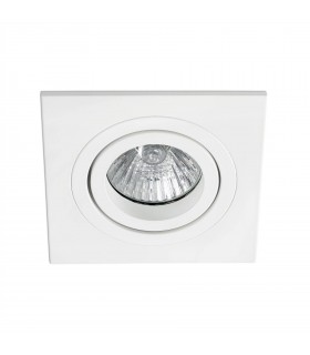 1 Light Square Tiltable Recessed Spotlight White, GU10 - 2