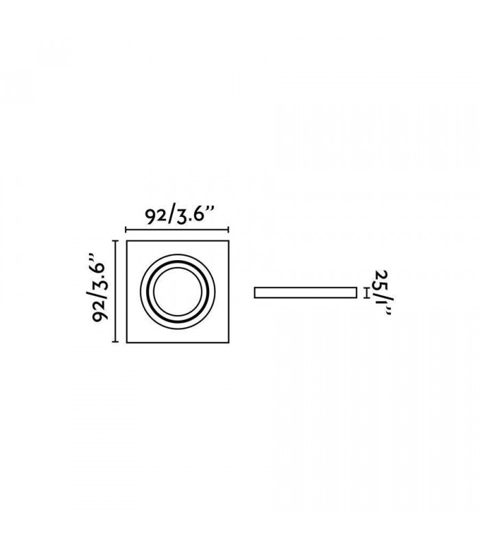 1 Light Square Tiltable Recessed Spotlight White, GU10 - 3