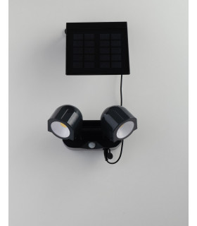 SHIVA Outdoor LED 2 Light Spotlight with Sensor & Solar Panel Anthracite IP54 230lm 4000K 16x7.2x10.9cm-1
