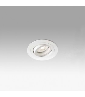 1 Light Round Tiltable Recessed Spotlight White, GU10 - 1